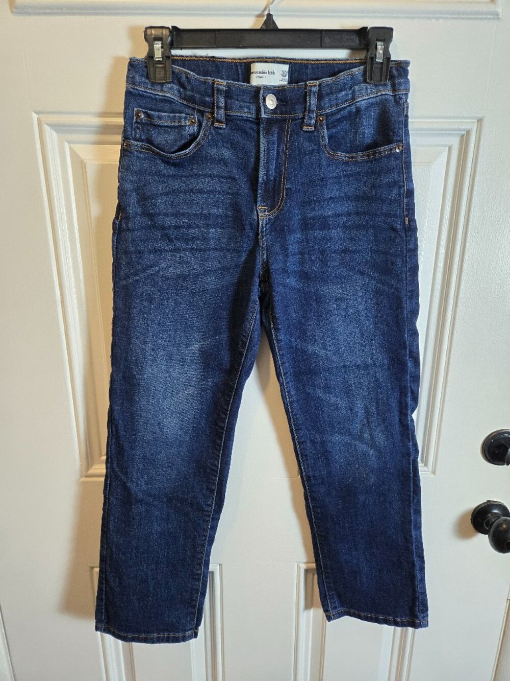 Abercrombie Kids Boys 13/14 Short Straight Leg Jeans Blue Denim